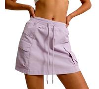 Falda Larga Mujer Sexy, Faldas Mujer Verano Tenis, Faldas Fluida Talle Alto Elegante Y CóModa con Bolsillos Y Cintura EláStica Minifalda Skirt Falda Vaquera