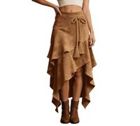 Falda Larga Mujer Vaquera, Faldas Mujer Verano Lunares, AsiméTrica Estilo Occidental con Flecos Y CinturóN Cuerda Estilo Bohemio Longitud Media Faldas Skirt Falda Vaquera Minifalda Falda Lunares