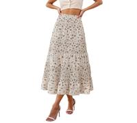 Falda Larga Mujer Volantes, Faldas Mujer Verano Verano, Bohemia Fluida Corte A Ideal Un Look Casual Diario Largo Medio Suave CóModa con Cintura EláStica Un Atuendo Faldas Falda Skirt