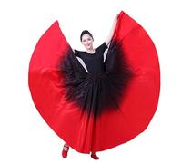 Falda Larga para Mujer, con Vuelo, para Tango, Chachachá, Plisada, Elegante, para Baile de Salón, Accesorios para Danza del Vientre Y Lírica (360°, 90 cm de Largo)