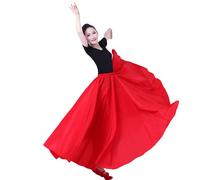 Falda Larga para Mujer, con Vuelo, para Tango, Chachachá, Plisada, Elegante, para Baile de Salón, Accesorios para Danza del Vientre Y Lírica (360°, 90 cm de Largo)