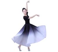 Falda Larga para Mujer, con Vuelo, para Tango, Chachachá, Plisada, Elegante, para Baile de Salón, Accesorios para Danza del Vientre Y Lírica (360°, 85 cm de Largo)