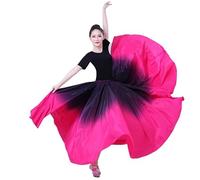 Falda Larga para Mujer, con Vuelo, para Tango, Chachachá, Plisada, Elegante, para Baile de Salón, Danza del Vientre, Lírica (360°, 80 cm de Largo)