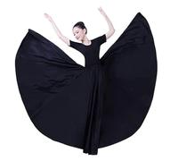 Falda Larga para Mujer, con Vuelo, para Tango, Chachachá, Plisada, Elegante, para Baile de Salón, Danza del Vientre, Lírica (360°, 80 cm de Largo)