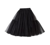 Falda larga para niñas de talla 86, falda larga para niñas pequeñas, falda maxi con volantes escalonadas para niñas, falda suave y esponjosa, falda de fiesta para niñas, Negro , 6-7 Años
