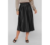 Falda larga plisada, efecto satinado Mujer Talla S. Color Negro