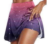 Falda Lentejuelas Mujer Faldas Cortas Falda Casual Impresa para Mujer con Pantalón Corto para Entrenamiento de Tenis y Yoga
