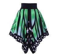 Falda Mariposa - Falda Elegante Mujer, Falda Midi con Dobladillo Asimétrico Y Patrón De Mariposa De Moda | Falda de Lentejuelas para Mujer, Brillante, Cintura Alta, con Volantes, Purpurina A1