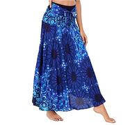 Falda maxi de mujer estilo étnico bohemio falda de playa asimetrías falda larga línea A midi cuello halter vestido de dos vías para llevar suave, fina, fresca, transpirable, falda de verano -