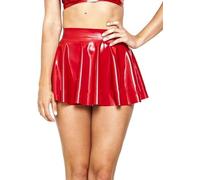 Falda Micro De Círculo Completo Para Mujer En Goma De Látex Minifalda De Látex Negra Para Patinaje,Rojo,METRO