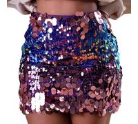 Falda midi de lentejuelas para mujer, falda rosa, falda negra, falda blanca para mujer, falda tutú para niñas, Rosa intenso., XXL