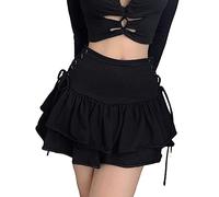Falda midi de satén para mujer, con elástico oculto alto, acampanado, corte acampanado, estilo informal, elegante brillo, Negro , L