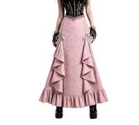 Falda Midi gótica Moderna con cinturón Estructural y Detalle Cola Trasera