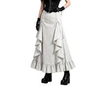 Falda Midi gótica Oscura con cinturón Estructural y Detalle de Cola, Estilo Moderno