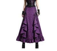 Falda Midi gótica Oscura con cinturón Estructural y Detalle de Cola, Estilo Moderno