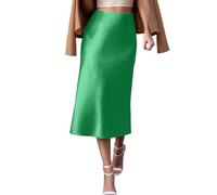 Falda midi negra recta para mujer, para uso diario, vacaciones, elegante, ajustada, primavera, verano, otoño, falda casual, lavado a mano, faldas para mujer, verde, L