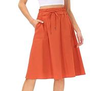 Falda Midi para mujer de verano, naranja, XL