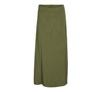 Falda midi texturizada Mujer Talla 38. Color Verde