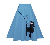 Falda Mujer De Vuelo Amplio Estilo Años Cincuenta con Cintura Alta Y Plisado Swing para Fiestas Temáticas Disfraces De Halloween Y Looks Retro Divertidos