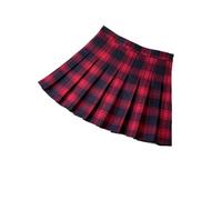 Falda Mujer Women A- Line Skirt Plaid Spring and Autumn Pleated High Waist Skirts(Style 3,S)