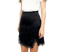 Falda otoñal para mujer, minifalda ajustada con encaje para mujer, elegante, cintura alta, ajustada, ropa de fiesta y clubwear - pieza de moda versátil, Negro , XXL