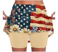 Falda pantalón Informal de Verano con Estampado de Hojas, Bolsillos Laterales y Cintura elástica, Mujer, Corta y vaporosa, para la Playa y el día a día, Fresca