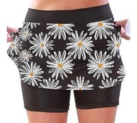 Falda Pantalon Mujer Deporte Verano Pantalones Cortos Cintura Alta, 2 en 1 Faldas Corta con Bolsillo para Tenis Golf Elegante Pantalone Corto Running Shorts Leggins Deportivos Correr Gimnasio