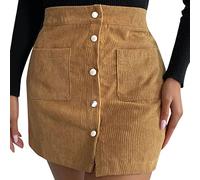 Falda pantalón para mujer, falda corta, sólida, de cintura alta, cremallera, para invierno, cordón, envolvente, de una fila, ajuste slim, falda sólida, maxi, negro, de gasa, amarillo, M