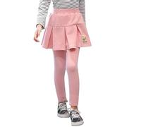 Falda pantalón para niña con volantes leggings sin pies combinados falda encantadora ropa infantil para juegos activos, Rosa., 3-4 años