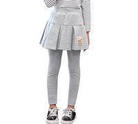 Falda pantalón para niña con volantes leggings sin pies combinados falda encantadora ropa infantil para juegos activos, gris, 7-8 años