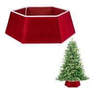 Falda para árbol de Navidad de 26.8 Pulgadas de Terciopelo Plegable, Cubierta de Base del Soporte del árbol de Navidad, Collar del Tronco, Anillo de Cesta para Decoraciones del árbol