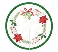 Falda para árbol de Navidad Falda Redonda para árbol con Ribete Verde de 47 Pulgadas para Navidad Fiestas navideñas y para