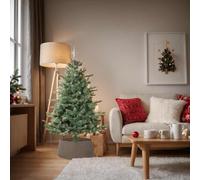 Falda para árbol de Navidad, plástico, diámetro 65 x 23 cm, aspecto de | Polipropileno, diseño de ratán, conexión rápida, limpieza húmeda, diámetro 65 cm, altura 23 cm