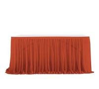 Falda para Mesa de Fiestas Falda de mesa de gasa semitransparente for decoración de mesas de fiestas de cumpleaños, cenas, banquetes de boda(Rust,14FT(L4.26m H0.75m))