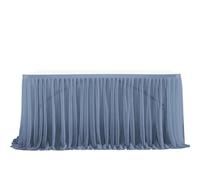 Falda para Mesa de Fiestas Falda de mesa de gasa semitransparente for decoración de mesas de fiestas de cumpleaños, cenas, banquetes de boda(Blue,14FT(L4.26m H0.75m))