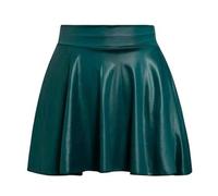 Falda para mujer, minifalda plisada, líquida, brillante, faldas de patinador, color negro, campanas elásticas, carnaval rojo, informal, rosa, cintura alta, color blanco, amarillo, azul celeste, M