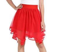 Falda para niñas, niños, niñas, vacaciones, fiesta, ballet, faldas, disfraz de fiesta, falda de baile, rojo, 5-6 años