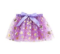 Falda para niñas, niños, niñas, vacaciones, fiesta, ballet, faldas, disfraz, fiesta, estrella, lentejuelas, tul, morado, 2-4 años