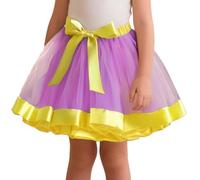 Falda para niñas, niños, niñas, vacaciones, fiesta, ballet, faldas, disfraz, fiesta, princesa, malla dance falda, morado, 2-4 años