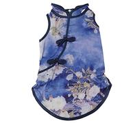 Falda pequeña de Estilo Chino para Mascotas, de algodón Suave y amigable con la Piel, Ideal para Conejos, Perros y Chinchillas; Cierre con Botones y puños amplios; Prenda Festiva (l)