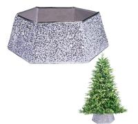Falda Plegable para árbol de Navidad de 26.8 Pulgadas, con Lentejuelas, Soporte para la Base del árbol, para decoración de árbol