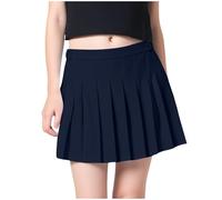 Falda plisada corta para niña, estilo universitario con diseño incluido, falda plisada para niños, opaca, versátil falda de verano para escuela y ocio, estilo coreano, marine, 6-7 años