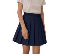 Falda Plisada Deportiva de Cintura Alta para niñas - Estilo Veraniego y Casual para Uso Diario en Escuela y Actividades (Navy, 11-12 Years) #52