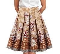 Falda plisada elegante para mujer, color sólido, falda A con cintura Happy Birthday Song, multicolor, L