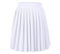 Falda Plisada para Niñas con Shorts Incorporados, Faldas-pantalón para Niñas - Falda-pantalón para Uniforme Escolar con 2 Bolsillos Laterales (FR/ES, Edad, 7 años, 10 años, Regular, Blanco)