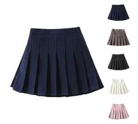 Falda plisada para niños y niñas, estilo preppy, informal, minifalda de cintura alta, delgada, falda de patinadora monocolor, minimalista, falda escolar, cómoda, elegante, falda deportiva, informal