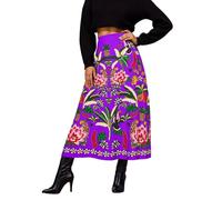 Falda sexy - Falda larga de color sólido con estampado floral para estilo casual diario, versátil, extensible, suave, ligera y transpirable, ideal para todas las estaciones