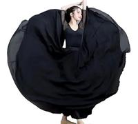 Falda Swing De Gasa Vestido de Baile de Playa de Gasa de Doble Capa con Vuelo Grande de 720 Grados for Danza clásica(Black,Length 100cm)