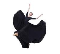 Falda Swing Grande Falda elegante de danza clásica for mujer, larga, con vuelo de 720 grados, ideal for bailarinas profesionales modernas, for practicar el rendimiento. Para PráCtica De SalóN(Black,72