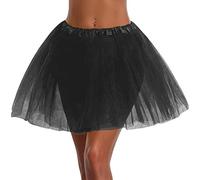 Falda Tul Mujer, Falda Medieval Mujer Midi Adulto Disfraz Para Ballet Plisada Bailarina Minifalda Brillante Cortas Retro 80s Steampunk Para Carnaval Semana Santa Fiesta Halloween 11#negro One Size